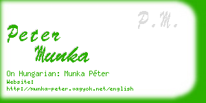 peter munka business card