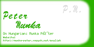 peter munka business card